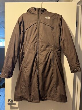 The North Face Dark Brown Hooded Goose down parka